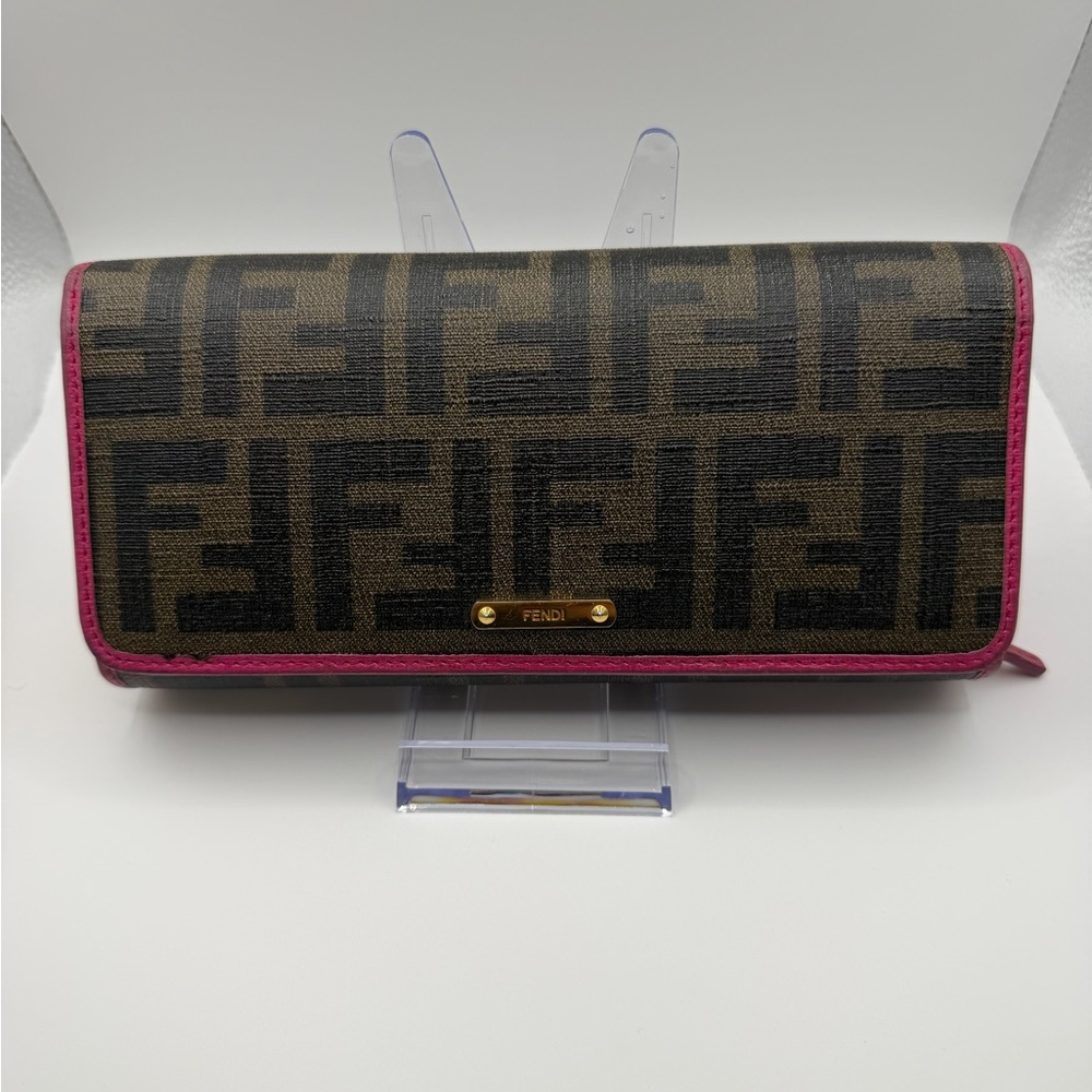 Fendi Zucca Pink Tri-fold Wallet